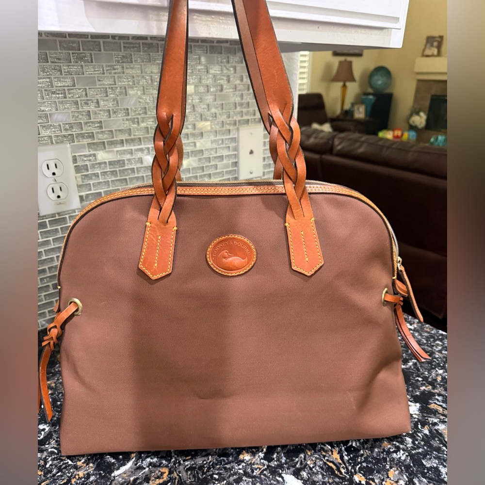 Dooney & Bourke Brown Canvas 
Dome Shoulder Bag